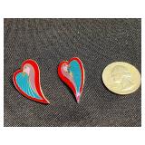 Fashion Jewelry Set - Initial M Necklace & Laurel Burch Dove Heart Pin w Matching Earrings (Lot of 3)