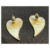 Fashion Jewelry Set - Initial M Necklace & Laurel Burch Dove Heart Pin w Matching Earrings (Lot of 3)