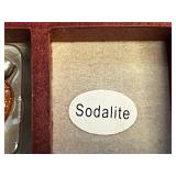Heart Pendant Necklace Set - Assorted Gemstone Hearts in Wood Box (Lot of 12)