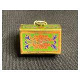 RARE Cloisonne Panda Bear Thimble & Mini Trinket Box & Keychain