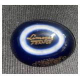 Limoges (one signed) Trinket Boxes Blue Oval & Pyramid w Camel (Lot of 2)