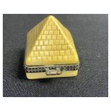 Limoges (one signed) Trinket Boxes Blue Oval & Pyramid w Camel (Lot of 2)