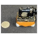 Miniature Trinket Boxes - Sewing Machine & Empire State Building (Lot of 2)