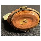 VTG Mini Decorative Trinket Boxes Sailboat w Surprise Inside & Travel Chest w Passport (Set of 2)