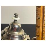 VTG Silver Plated Moroccan Teapot - Ornate Metal Teapot With Script