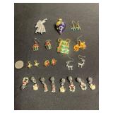 VTG Christmas Earrings & Pins Mixed Lot