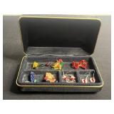 VTG Holiday Jewelry Assortment - Christmas Pins & Earrings in Case