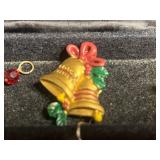 VTG Holiday Jewelry Assortment - Christmas Pins & Earrings in Case
