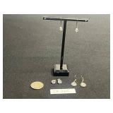 Cubic Zirconia Earrings - CZ 925 Drop & Stud (Lot of 3 Pairs)