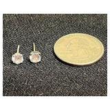 925 Cubic Zirconia Stud Earrings - 4 Pairs CZ 925 Sterling Silver