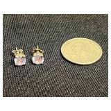 925 Cubic Zirconia Stud Earrings - 4 Pairs CZ 925 Sterling Silver