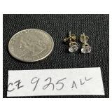 925 Cubic Zirconia Stud Earrings 925 Sterling Silver