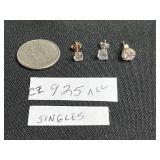 925 Cubic Zirconia Stud Earrings 925 Sterling Silver