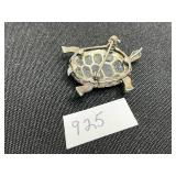 925 Turtle Pin & Costume Jewelry Pins & Brooches Mixed Lot - drawer not inc