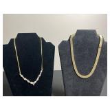 Gold Tone Necklaces - Lot of 2