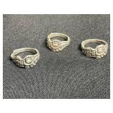 VTG Mixed Silver Tone Jewelry Lot of 6 - Necklaces, Bracelet & Rings