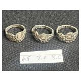 VTG Mixed Silver Tone Jewelry Lot of 6 - Necklaces, Bracelet & Rings