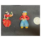 Vintage Brooch Pins - Figural Assorted Set of 8