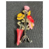 Vintage Brooch Pins - Figural Assorted Set of 8
