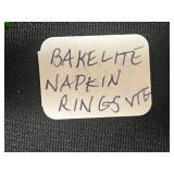 VTG Bakelite Napkin Rings - Green Animal Shaped Pair Inc Scottie Dog & Rooster