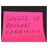 Broken & Single Earrings Mixed Lot - Costume Jewelry Assortment