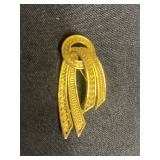 Gold Tone Brooch Lot - Maxine Denker & Floral Designs (Lot of 4)