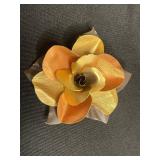 Gold Tone Brooch Lot - Maxine Denker & Floral Designs (Lot of 4)