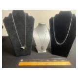 VTG Silver Tone Necklaces w Pendants