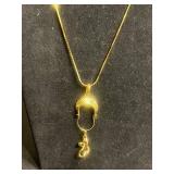 Gold Tone Jewelry Mixed Lot of Necklaces (one w 14/20 clasp), Pins & Charm