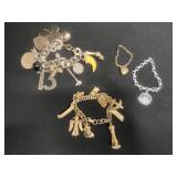 VTG Charm Bracelets Mixed Lot (Lot of 4)