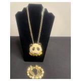VTG Coro Bracelet & Razza Panda Necklace