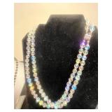 VTG Beaded Necklace Lot - Black, Clear & Purple Glass (Lot of 4)