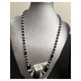 VTG Beaded Necklace Lot - Black, Clear & Purple Glass (Lot of 4)