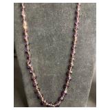 VTG Beaded Necklace Lot - Black, Clear & Purple Glass (Lot of 4)