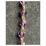 VTG Beaded Necklace Lot - Black, Clear & Purple Glass (Lot of 4)