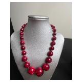 VTG Costume Jewelry Mixed Lot - Signed Cherry Brooch, 2 Necklaces & Bracelet