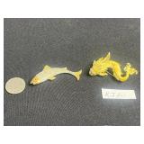 VTG Brooches - K.J.L. and Unsigned Fish Pins (Lot of 2)