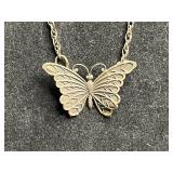 VTG Sterling Silver Butterfly Charm Necklace - Sword Gemstone Brooch & Jimmie Allen Air Races Bracelet