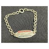 VTG Sterling Silver Butterfly Charm Necklace - Sword Gemstone Brooch & Jimmie Allen Air Races Bracelet