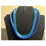 VTG Austria Beaded Necklace & Clip-On Earrings Set
