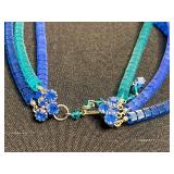 VTG Austria Beaded Necklace & Clip-On Earrings Set