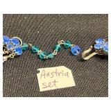VTG Austria Beaded Necklace & Clip-On Earrings Set