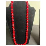VTG Red Bead Necklace & Earring Jewelry Mixed Lot