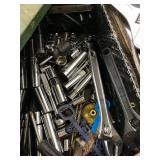 Assorted Hand Tools with Metal Tool Boxes Sockets Wrenches Pliers