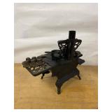 Crescent Cast Iron Toy Cook Stove Miniature w Pots Pans & Accessories