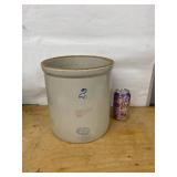 Red Wing Pottery 2 Gallon Stoneware Crock Wing Mark Hairline