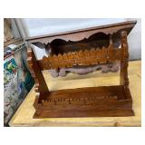 Lot Including Vintage Carved Wood Wall Shelf & Hanging Rack Decor
