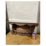 Lot Including Vintage Carved Wood Wall Shelf & Hanging Rack Decor