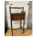 Antique Wood Smoking Stand Tobacco Cabinet Turned Spindles Good