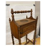 Antique Wood Smoking Stand Tobacco Cabinet Turned Spindles Good